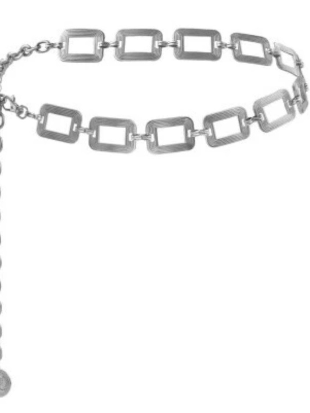 Silver Open Square Link Necklace - Women Jewelry